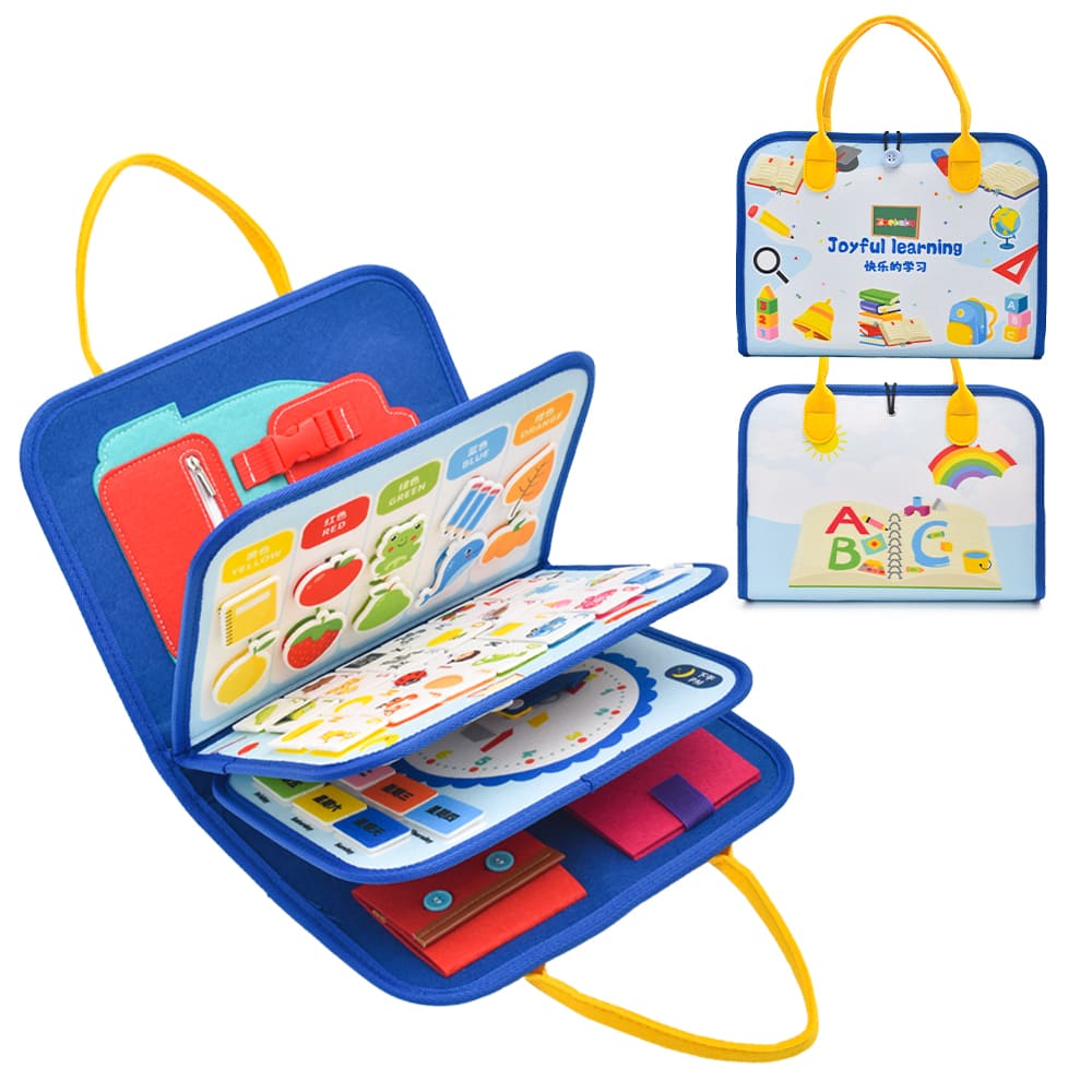 Custom Montessori Early Educational Toy Supplier Matching Game Felt Busy Board for Toddler Life Skills Development