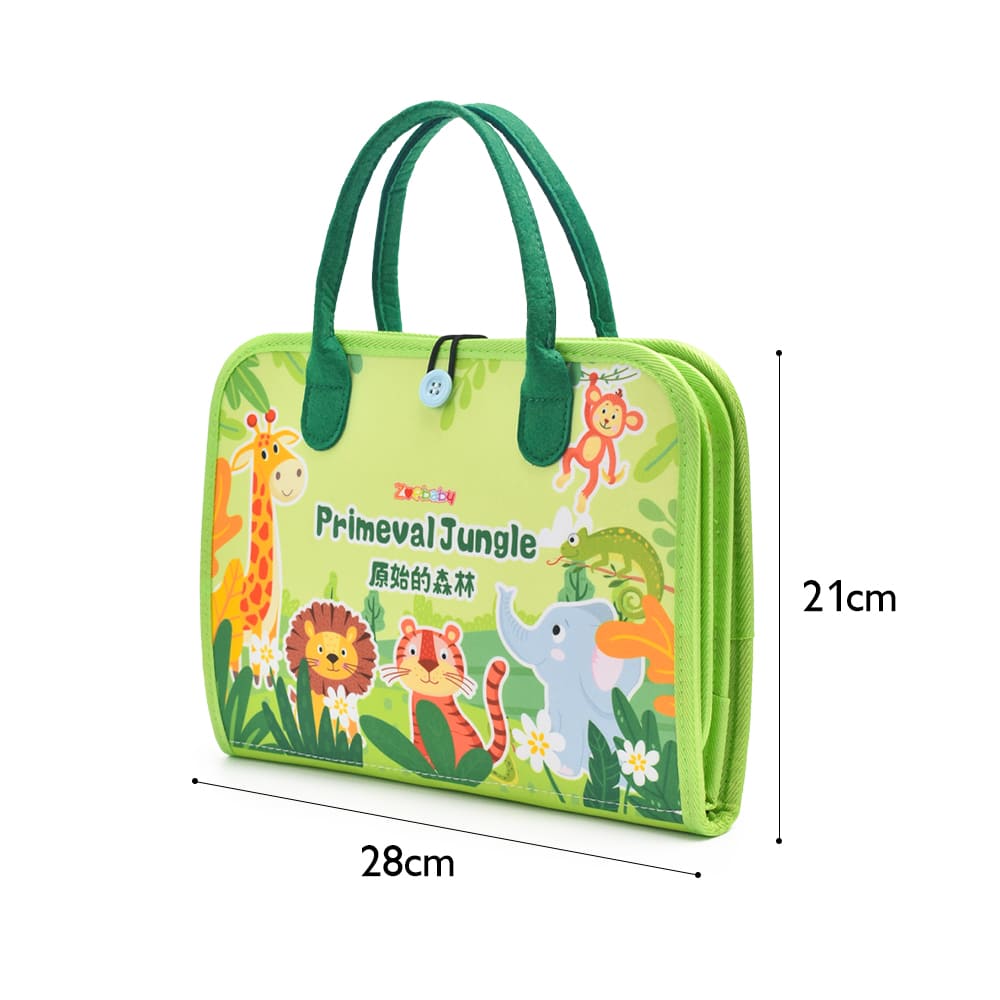 Wholesale Custom Jungle Animal Montessori Toy Preschool Educational Felt Cloth Busy Board for Toddler Intellectual Cognitive Skills Development