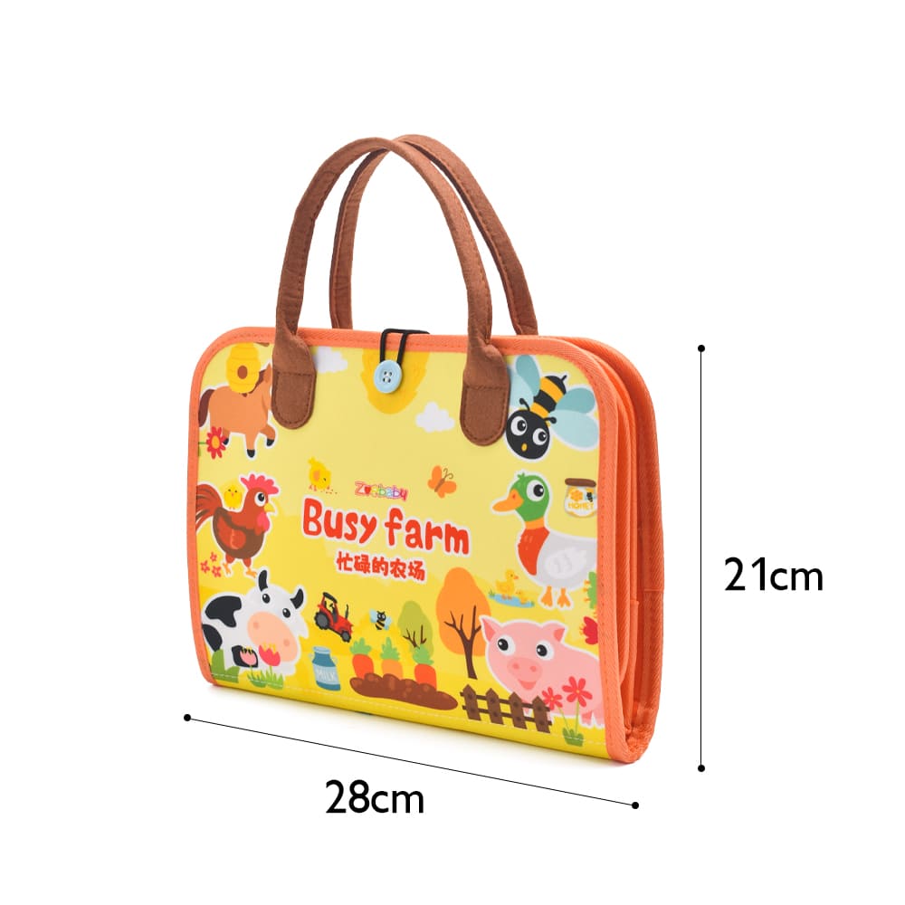 Custom Felt Busy Board Manufacturer Farm Animal Montessori Toddler Early Educational Toy for Kids Life Skills Development