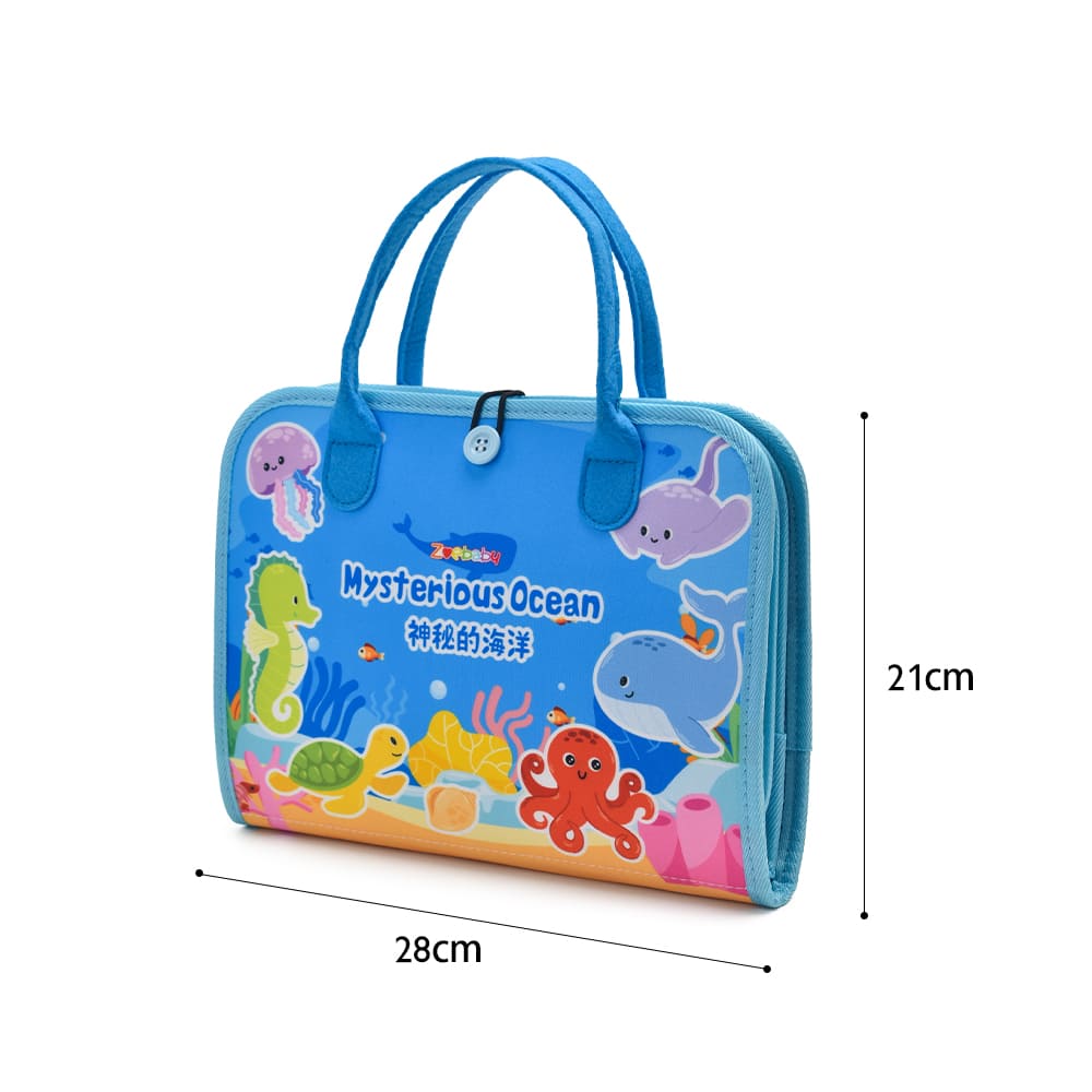 Custom Ocean Animal Montessori Preschool Educational Toy Felt Busy Board for Children Early Math Skills Developments