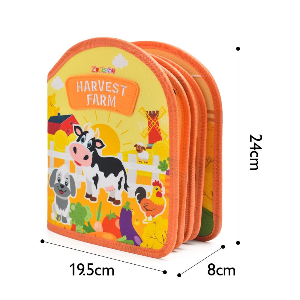NEW DESIGN Custom Farm Animal Plant Montessori Preschool Toddler Early Educational Toy Felt Cloth Quiet Book for Kid