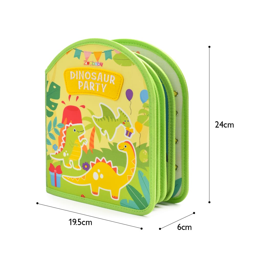 NEW DESIGN Custom Dinosaur Party Montessori Preschool Toddler Calming Toy Felt Cloth Quiet Book for Kid Airplane Friendly