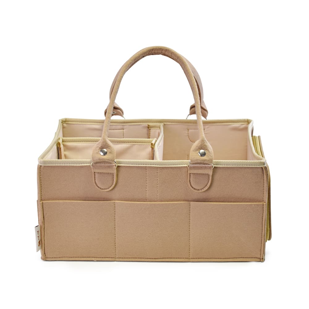 Custom Eco-Friendly Recycled Felt Baby Diaper Caddy with Detachable Multi-Compartment Organizer for Nursery and Travel