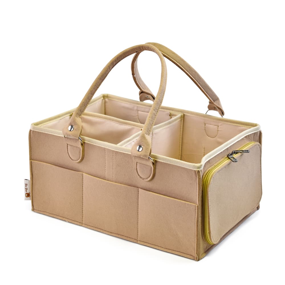 Custom Eco-Friendly Recycled Felt Baby Diaper Caddy with Detachable Multi-Compartment Organizer for Nursery and Travel
