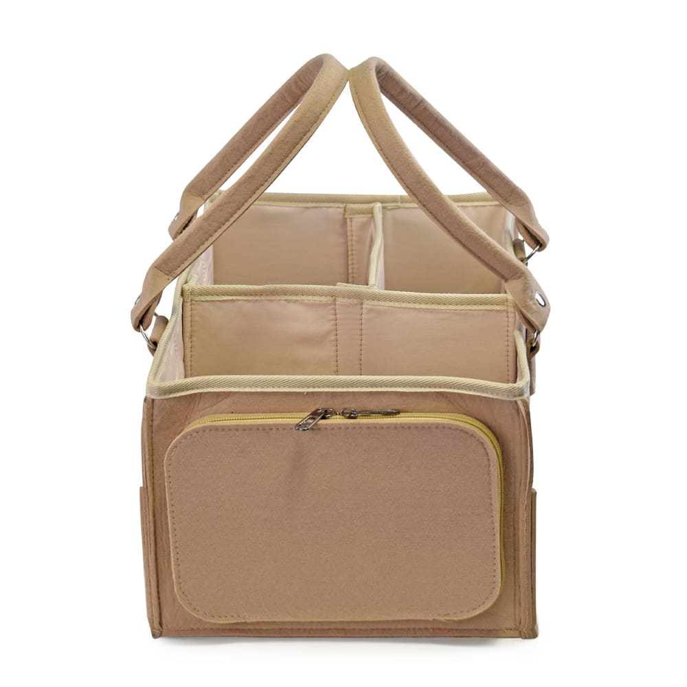 Custom Eco-Friendly Recycled Felt Baby Diaper Caddy with Detachable Multi-Compartment Organizer for Nursery and Travel