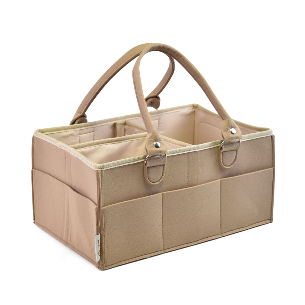 Custom Eco-Friendly Recycled Felt Baby Diaper Caddy with Detachable Multi-Compartment Organizer for Nursery and Travel