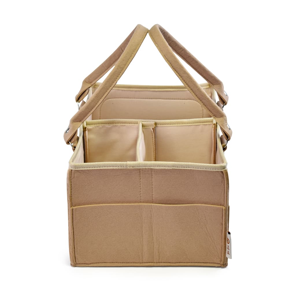 Custom Eco-Friendly Recycled Felt Baby Diaper Caddy with Detachable Multi-Compartment Organizer for Nursery and Travel