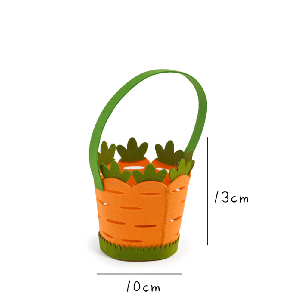 Custom Eco-Friendly Felt Easter Egg Basket with Rabbit Carrot Radish Sewing Appliqué for Festive Yard Decorations