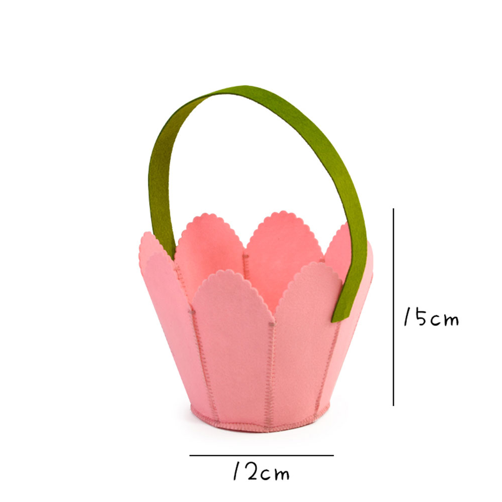 Custom Eco-Friendly Felt Easter Egg Basket with Rabbit Carrot Radish Sewing Appliqué for Festive Yard Decorations