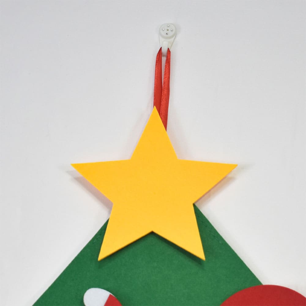 Custom Eco-Friendly Felt Christmas Tree with LED Lights 30+ Detachable Ornaments for Home Holiday Decoration