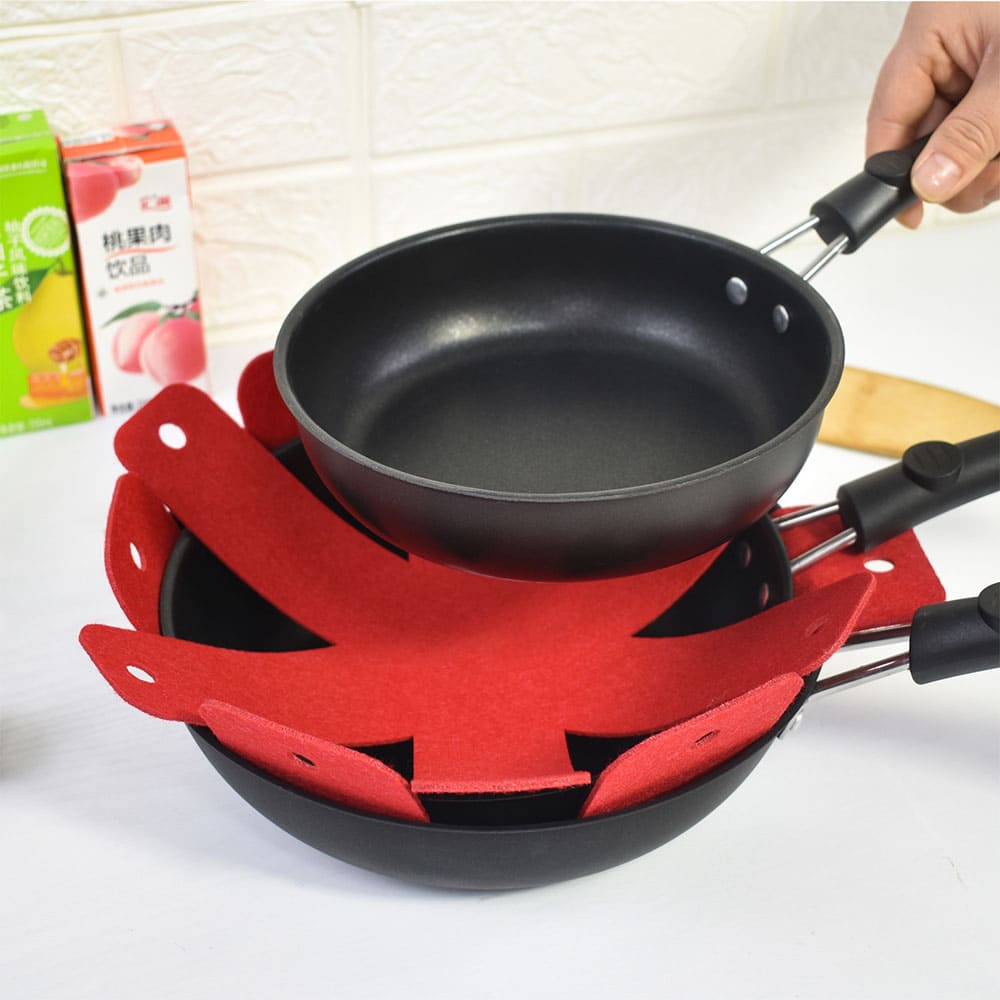 Custom Color Felt Pan & Plate Protectors Mats ECO-friendly Pot and Bowl Divider Guard Pads for Kitchenware