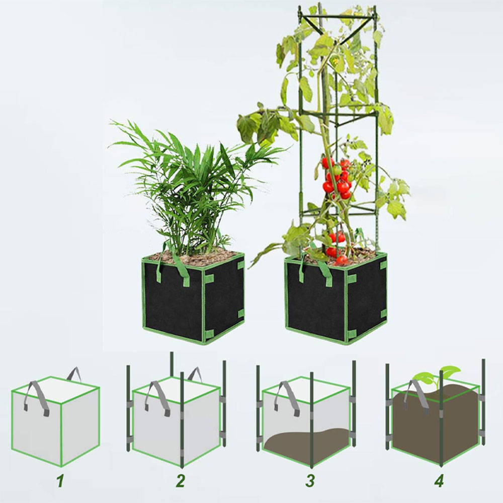 Custom Eco-Friendly Felt Cube Grow Bags Fabric Vegetable & Flower Breathable Aeration Containers for Garden & Balcony