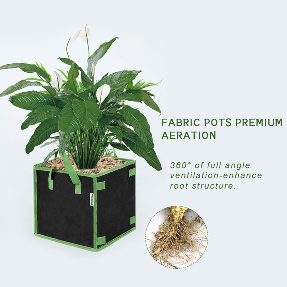 Custom Eco-Friendly Felt Cube Grow Bags Fabric Vegetable & Flower Breathable Aeration Containers for Garden & Balcony