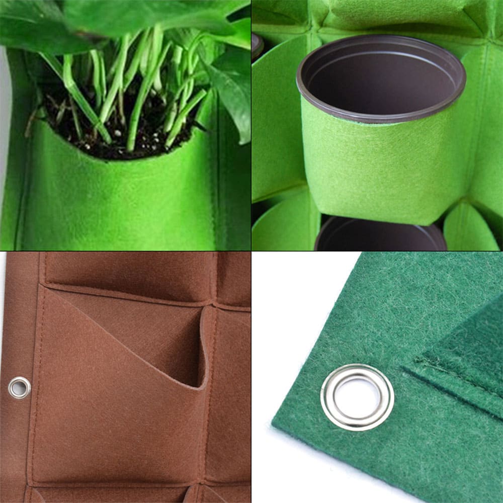 Custom Multi-pocket Felt Grow Bags Eco-Friendly Vertical Wall Breathable Garden Planter for Garden & Balcony Planting