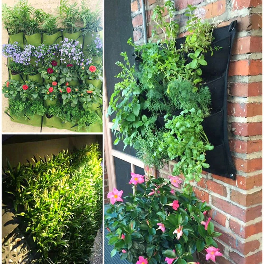 Custom Multi-pocket Felt Grow Bags Eco-Friendly Vertical Wall Breathable Garden Planter for Garden & Balcony Planting