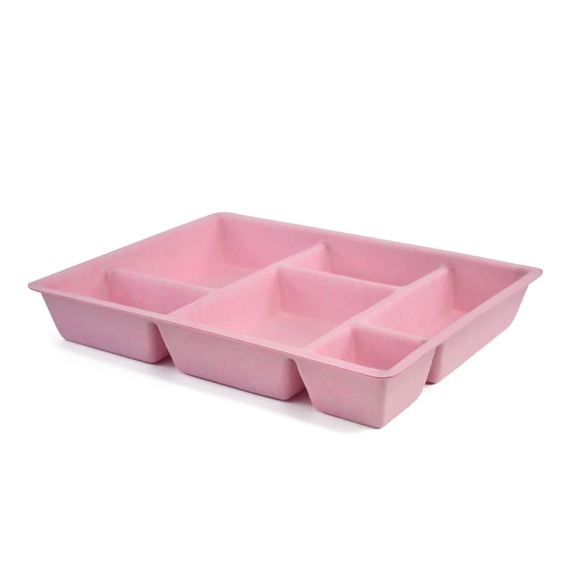 Custom Color Size Multi-Compartment One-piece Molded Felt Desk Storage Drawer Bin for Home Office Organization