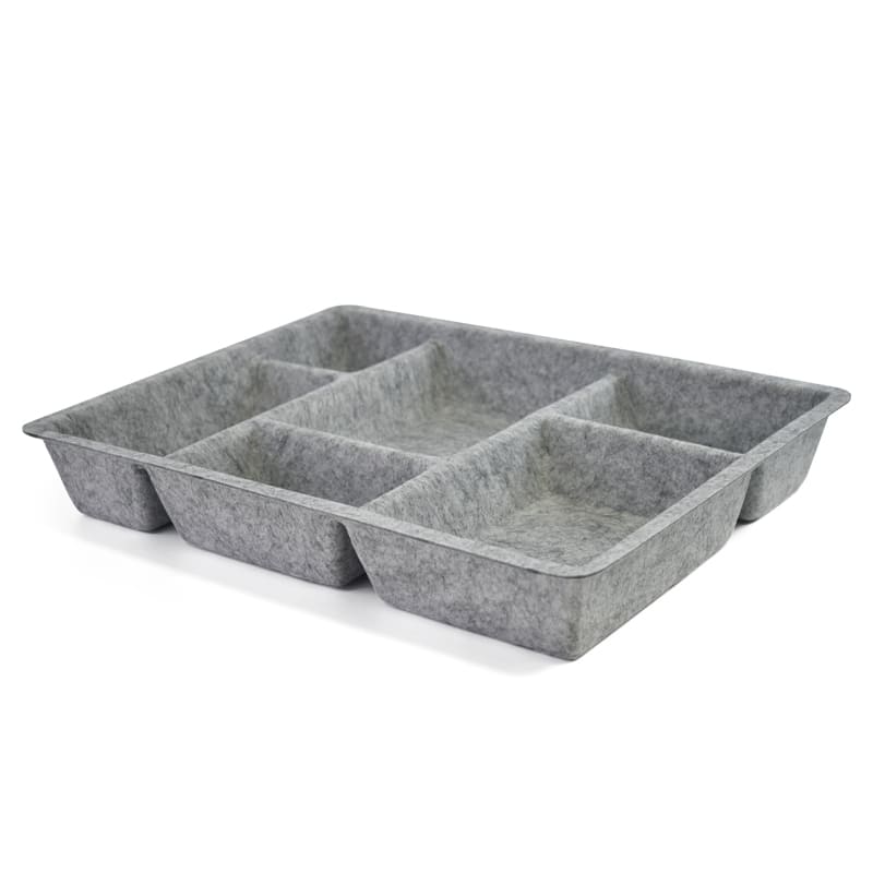 Custom Color Size Multi-Compartment One-piece Molded Felt Desk Storage Drawer Bin for Home Office Organization