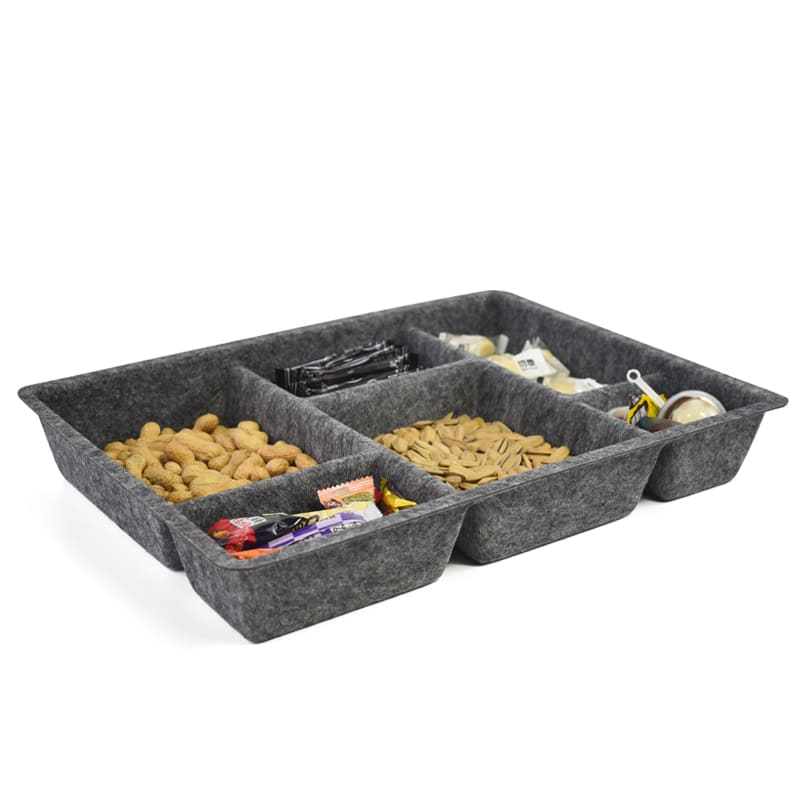 Custom Color Size Multi-Compartment One-piece Molded Felt Desk Storage Drawer Bin for Home Office Organization