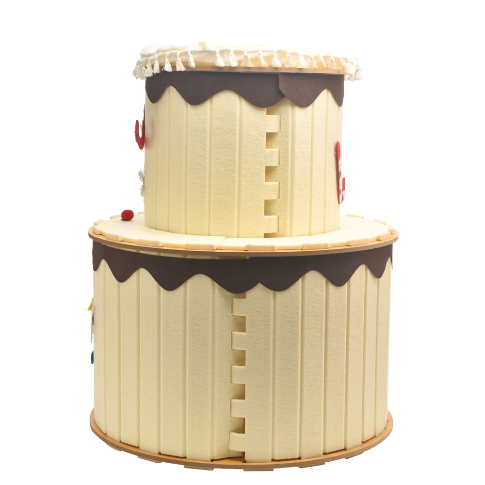 Custom Original Design Cake-Shaped Felt Cat Cave Modular DIY Assembly Pet House with Interlocking Felt Panels for Pet
