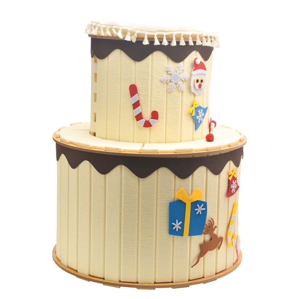 Custom Original Design Cake-Shaped Felt Cat Cave Modular DIY Assembly Pet House with Interlocking Felt Panels for Pet