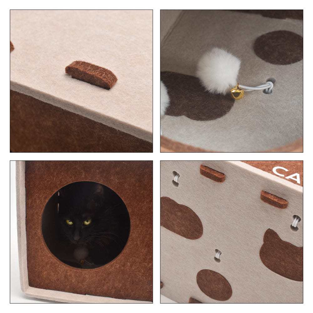 Custom ECO-friendly Pet House DIY Assembly Interlocking Felt Panels Tool-free Modular Durable Cat Cave