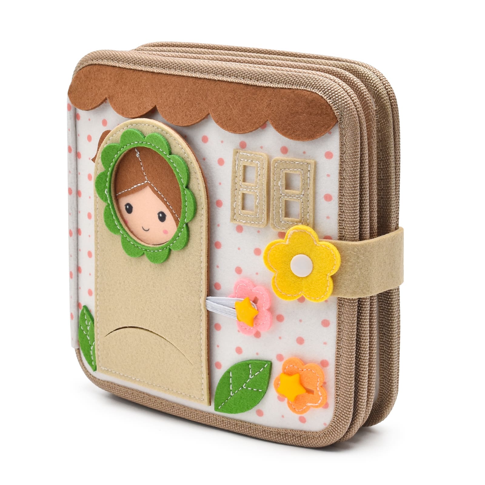 Custom Eco-Friendly Toddler Montessori Early Educational Toy Fine Motor Skills Development Felt Cloth Quiet Book for Girls Age 1+