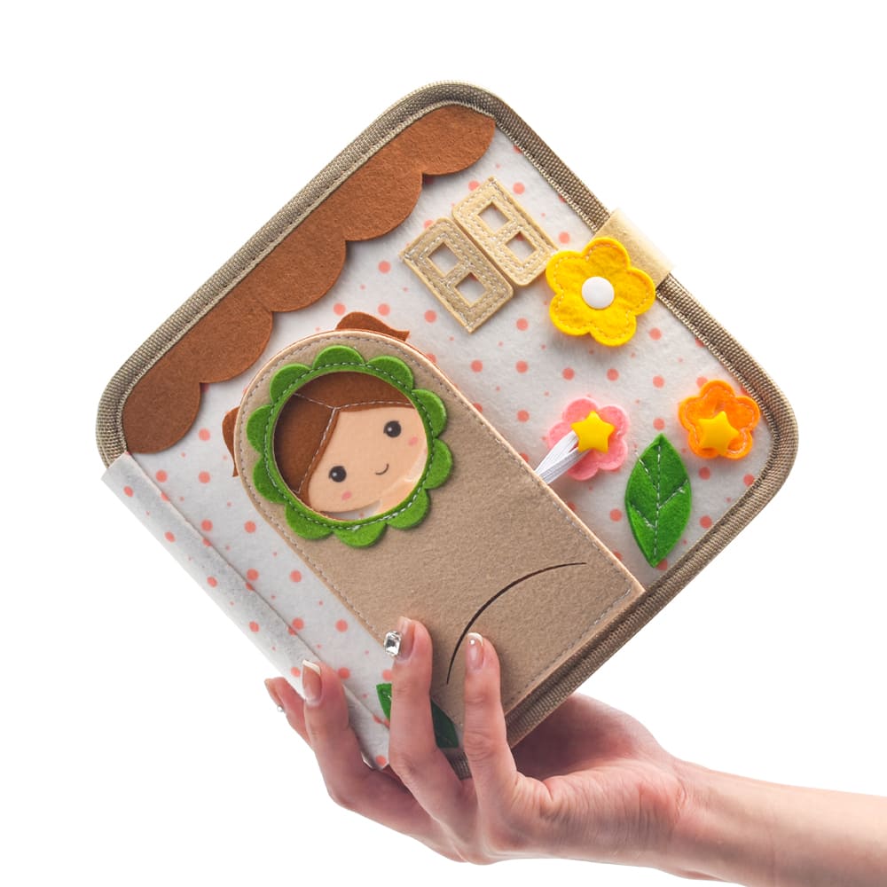 Custom Eco-Friendly Toddler Montessori Early Educational Toy Fine Motor Skills Development Felt Cloth Quiet Book for Girls Age 1+