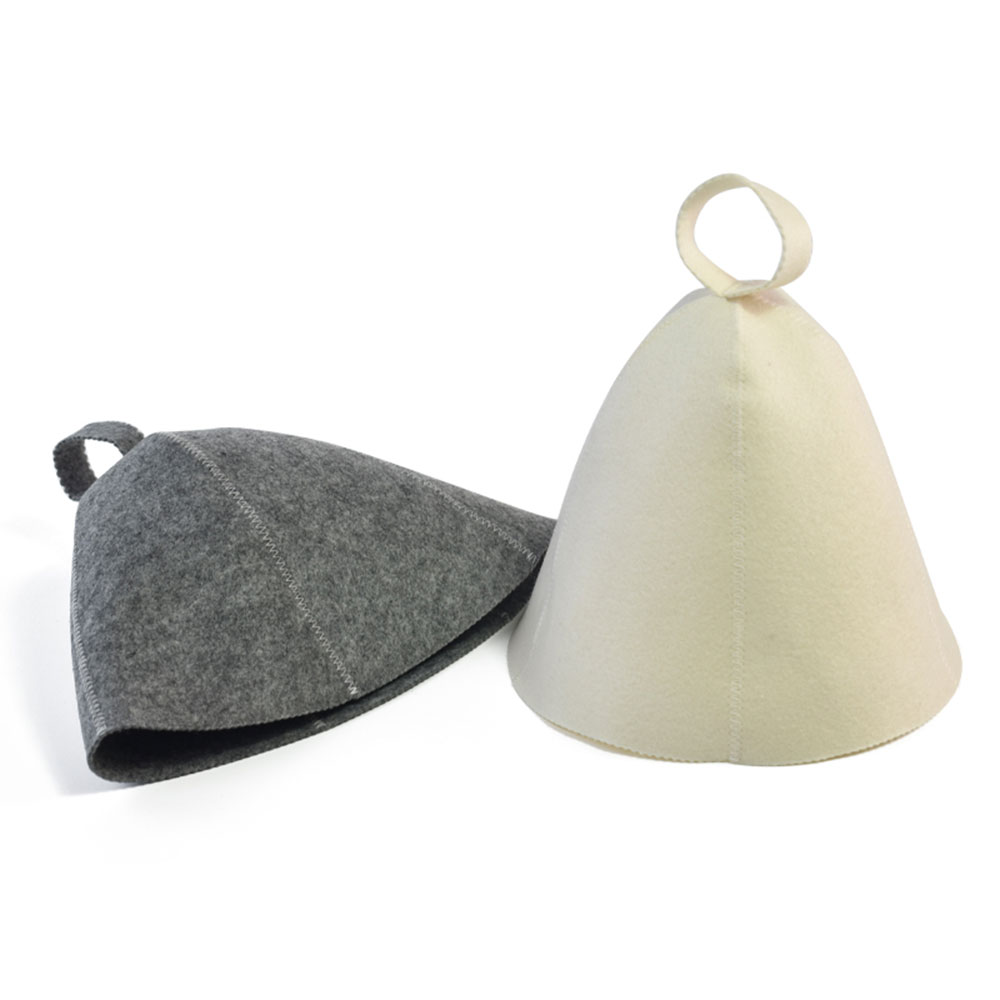 Custom Polyester Felt Sauna Hat Adult Child Unisex 5 Panels Banya Hat with Loop for SPA Steam Room