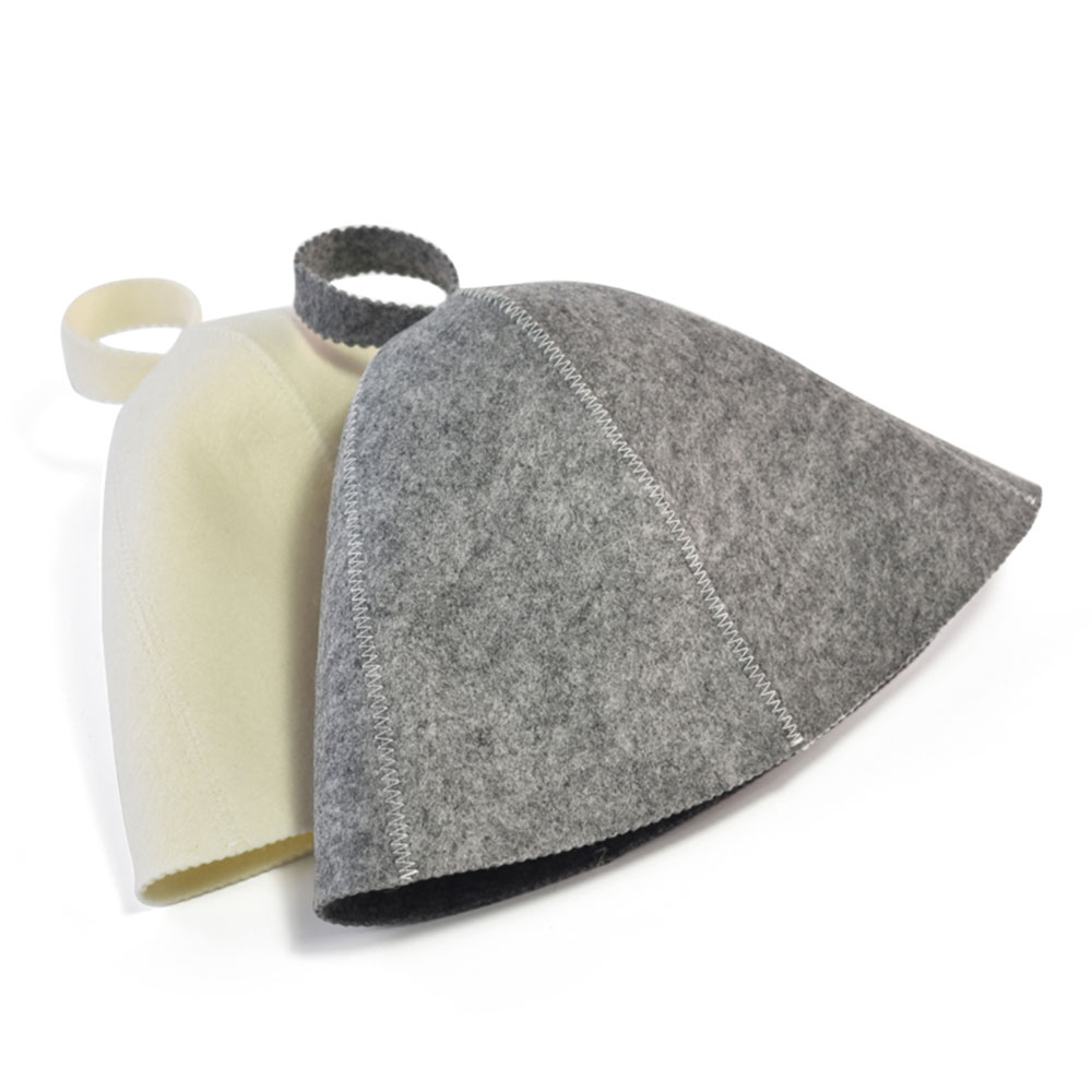 Custom Polyester Felt Sauna Hat Adult Child Unisex 5 Panels Banya Hat with Loop for SPA Steam Room