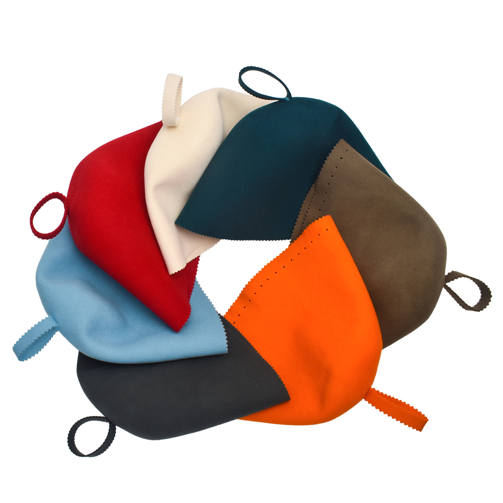 Custom Natural Merino Wool Felt Banya Hat Adult Child Unisex One-Piece Molded Sauna Hat with Loop for SPA Steam Room