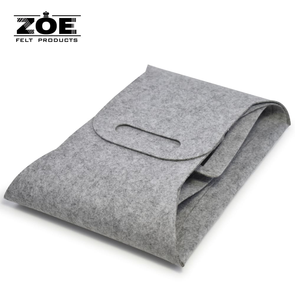 Custom Color Large Foldable One-piece Collapsible Felt Storage Basket with Die-cut Handles for Home Organization