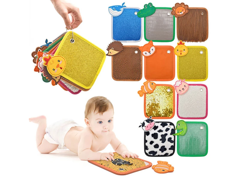 colorful felt sensory mats for babies with animal shaped designs